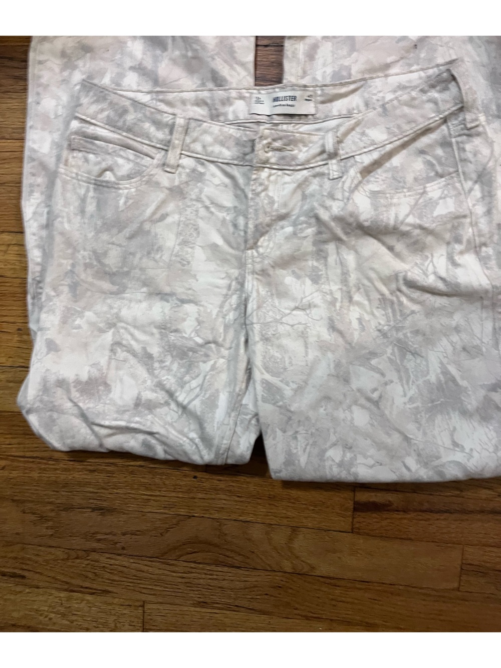 Hollister Women's Straight Leg Jeans in Light Marble Print